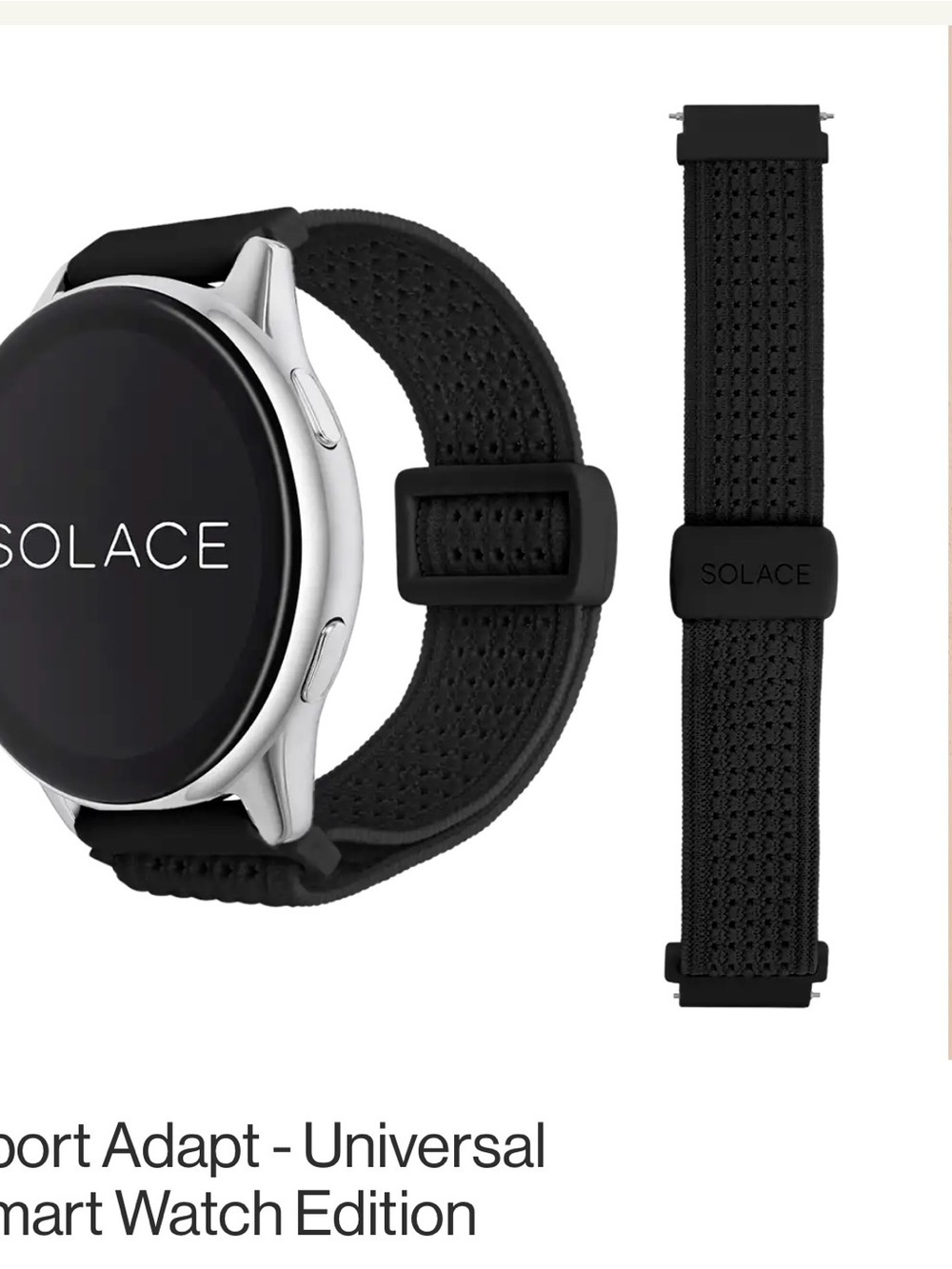 Solace Black Sport Band for Smartwatches